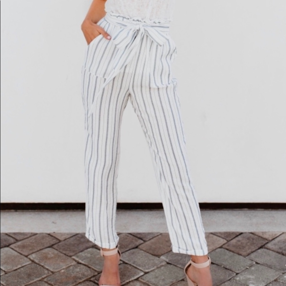 Summer linen striped pants size M